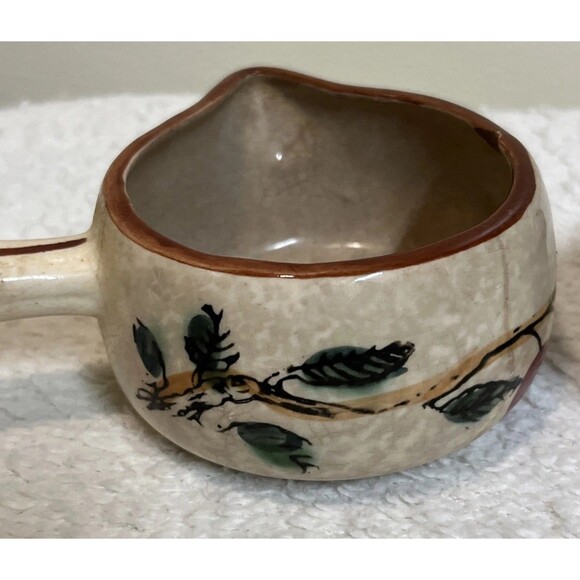 Vintage Rare 1960s Apples Butter Melter Syrup Warmer & Dipping Cup Hand Painted - Picture 2 of 9